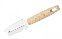 Миниатюра: Нож для шинковки овощей нерж. 10*4см (L 22см с ручкой), пласт. ручка под дерево KITCHENTOOL