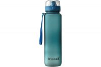 Миниатюра: Бутылка для воды (спортивная) пласт. 1000мл, из тритана, крышка с фиксатором, ремешок WINNER синяя