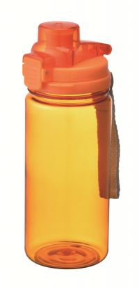 Миниатюра: Бутылка для воды (спортивная) пласт. 500мл, из тритана,крышка с защелкой, ремешок WINNER оранжевая