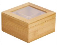 Миниатюра: Органайзер для чайных пакетиков бамбук 14*14*7,5см, прозрачная крышка №3