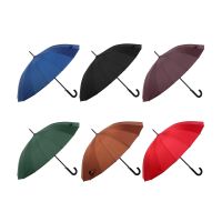 Миниатюра: Зонт-трость d104см, универсальный, мет., пласт., полиэстер, 16 спиц, 6 цветов, 2610S-1