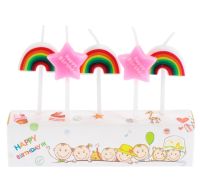 Миниатюра: Свечи для торта 5шт (Happy Birthday, радуга)