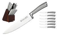Миниатюра: Набор ножей нерж. 13пр (5 ножей кухон., 6 ножей стол., ножницы, мусат) на подставке KITCHEN KING@