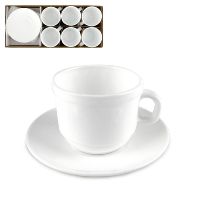 Миниатюра: Набор чайный 12пр 250мл белые стеклокерамика под. упаковка (8)