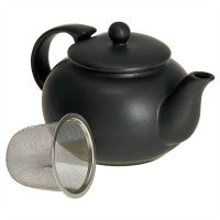 Миниатюра: Чайник заварочный керамика 600мл, нерж. фильтр черный