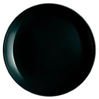 Миниатюра: Тарелка плоская 26,5см высокий борт,черный,форма Луна стеклокерамика(36)