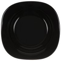 Миниатюра: Тарелка суповая 23*23см 460мл черная стеклокерамика,гладкий край (36)