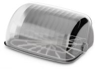 Миниатюра: Хлебница пласт. 34*27*18см, откидная крышка Изобилие серая (6)