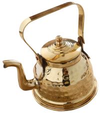 Миниатюра: Чайник заварочный сувенирный латунь, никель 12*10*14,5см, ручная работа Сказка