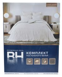 Миниатюра: КПБ 1,5 спальный (148*215см, 148*215см, 2шт 70*70см) поплин Волшебная Ночь белый