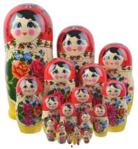 Миниатюра: Матрешка Хохлома традиционная 20-и кукольная 37*16,5см@