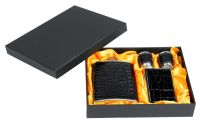 Миниатюра: Подарочный набор 4пр (фляжка 240 мл, 2 рюмки, портсигар), Черный питон черный