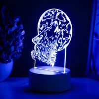 Миниатюра: Светильник Волк 12*9,5*16см, LED белый