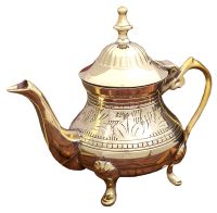 Миниатюра: Чайник заварочный сувенирный латунь 16*9*12,5см, ручная работа, узоры Чайничек