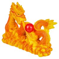 Миниатюра: Фигурка Китайский огненный дракон 23,5*6,5*15,3см, полистоун, оранжевый