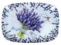 Миниатюра: Блюдо сервировочное 29,5*21см прямоуг глубокое стекло Лаванда (12)@