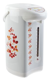 Миниатюра: Термопот 5л 750Вт, белый с красными цветами Матрена
