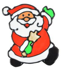 Миниатюра: Наклейка на стекло 13см силикон Дед Мороз