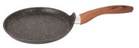 Миниатюра: Сковорода блинная (блинница) ал. 220мм, ручка под дерево а/п индукция KUKMARA Granit ultra
