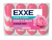 Миниатюра: Мыло туалетное 90г 4шт EXXE Нежный пион розовое полосатое (экопак)