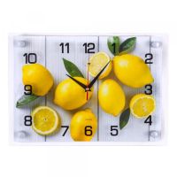 Миниатюра: Часы настенные стекло 25*35см Лимоны на столе (10)