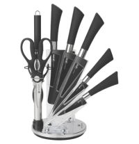 Миниатюра: Набор ножей нерж. 8пр (4 ножа, нож-топор, мусат, ножницы, овощечистка) на акрил. подставке