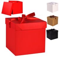 Миниатюра: Коробка подарочная бумажная 15*15*15см, складная, цвет микс