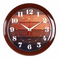 Миниатюра: Часы настенные 24,5см, круг, корпус коричневый Паркет Рубин (10)