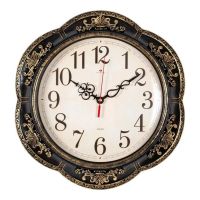 Миниатюра: Часы настенные 35,5см, корпус черный с золотом Классика