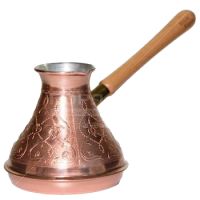 Миниатюра: Кофеварка (турка) медь 400мл, съемная дер. ручка, блистер Шахерезада