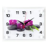 Миниатюра: Часы настенные стекло 20*26см Спа и орхидеи (10)