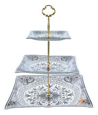 Миниатюра: Фруктовница 3-х ярусная стекло@