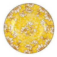 Миниатюра: Тарелка десертная 19см фарфор круглая Цветы на желтом (96)