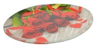 Миниатюра: Блюдо сервировочное 25см овальное стекло Розы