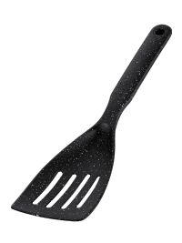 Миниатюра: Лопатка кулинарная с прорезями (рыбная) нейлон 28см, нейлон ручка Regent PUNTO NERO черный мрамор