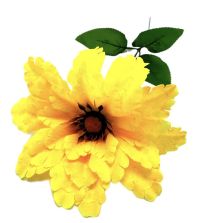 Миниатюра: Цветок искусственный Хризантема 42см Желтый OD-1 @