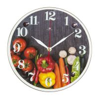 Миниатюра: Часы настенные стекло 30см Овощи для гурмана
