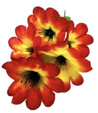 Миниатюра: Цветы искусственные Букет Космея 5шт 33см оранжево-желтая BUK2-8@