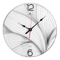 Миниатюра: Часы настенные 39см, прозрачные, открытая стрелка Белый лотос