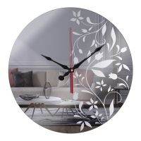 Миниатюра: Часы настенные стекло 39см, матовое покрытие, открытая стрелка Цветы Рубин