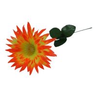 Миниатюра: Цветок искусственный Астра 38см желтая с оранжевым краем@
