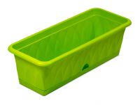 Миниатюра: Ящик для рассады и цветов пласт. 576*228*174мм, с поддоном Сиена зеленый (5)
