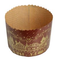 Миниатюра: Форма для выпечки кулича (пасхи) бумага 13,4*10см, круглая Храм золотой (ХВ) @