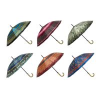 Миниатюра: Зонт-трость 55см женский, металл, пластик, полиэстер, 16 спиц, 6 дизайнов