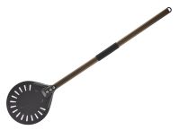 Миниатюра: Лопата для пиццы ал. 23см (L103см с ручкой), перфорированная, ал. ручка Delicate коричневая @