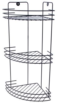 Миниатюра: Полка угловая 3-х секц 19*19*41см черная (8)