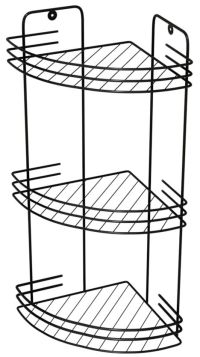 Миниатюра: Полка угловая 3-х секц 19*19*41см черная (8)