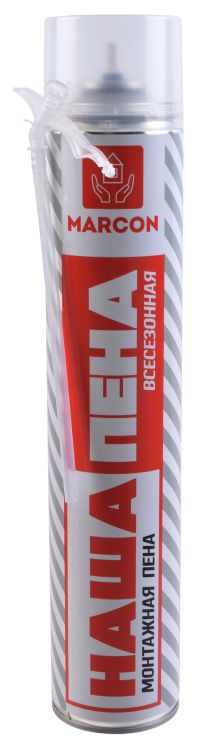 Миниатюра: Пена монтажная 500мл, выход пены до 18л, бытовая с трубочкой Marcon Наша пена всесезонная (12)