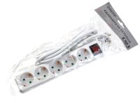 Миниатюра: Удлинитель 5 гнезд 3м, с заземлением, выключатель, белый