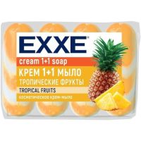 Миниатюра: Мыло туалетное 75г 4шт EXXE  Тропические фрукты оранжевое полосатое (экопак)